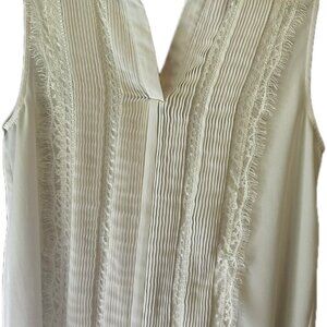 Rose and Olive Tank Top Womens Small Ivory Lace‎ Tan Tank Boho Lined